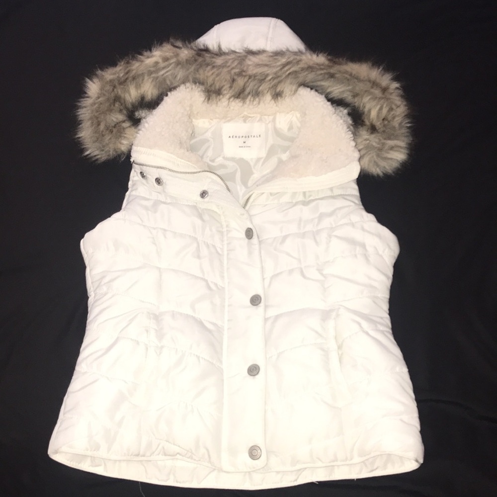 Aeropostale insulated fur hooded vest